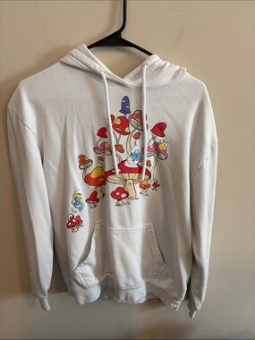 Smurfs Graphic Hoodie with Cartoon Characters